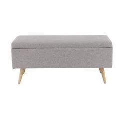 Outlet 🔥 40" Modern Rectangular Gray Polyester Storage Bench by Ivory and Iris ⌛