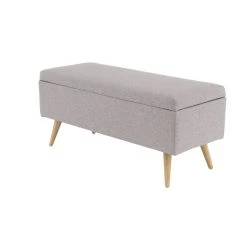 Outlet 🔥 40" Modern Rectangular Gray Polyester Storage Bench by Ivory and Iris ⌛ -Cheap Ivory and Iris Store D304056S 5