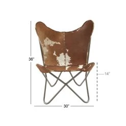 Flash Sale ⭐ 36" Brown Cow Hide Leather & Iron Rustic Accent Chair by Ivory and Iris 🤩 17 Flash Sale ⭐ 36" Brown Cow Hide Leather & Iron Rustic Accent Chair by Ivory and Iris 🤩 -Cheap Ivory and Iris Store D304059S 9