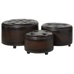 Promo 😉 Brown Wood Traditional Storage Ottoman Set by Ivory and Iris 🔔