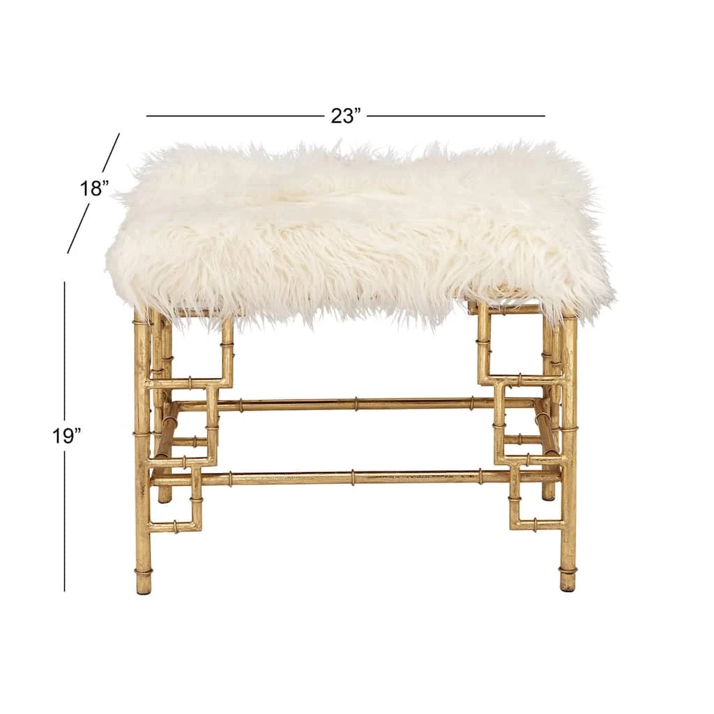 Best reviews of π 23" Gold & White Iron & Fabric Contemporary Stool by Ivory and Iris π 4 Best reviews of π 23" Gold & White Iron & Fabric Contemporary Stool by Ivory and Iris π - Image 4