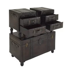 Wholesale ✨ Brown Wood Traditional Storage Trunk Set by Ivory and Iris 😀 -Cheap Ivory and Iris Store D304095S 3