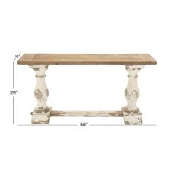 Promo π₯ White Vintage Wood Console Table by Ivory and Iris β¨ 6 Promo π₯ White Vintage Wood Console Table by Ivory and Iris β¨ -Cheap Ivory and Iris Store D304993S 3