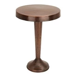Deals 🔔 26" Bronze Aluminum Vintage Pedestal Table by Ivory and Iris 😍