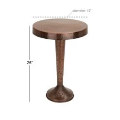 Deals 🔔 26" Bronze Aluminum Vintage Pedestal Table by Ivory and Iris 😍 -Cheap Ivory and Iris Store D304994S 3