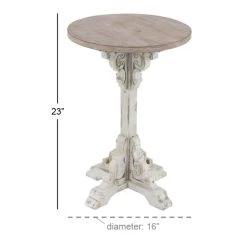 Buy 🔥 23" Gray Chinese Fir Farmhouse Accent Table by Ivory and Iris 🤩 -Cheap Ivory and Iris Store D305003S 5