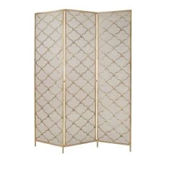 Discount 🎉 Gold Metal Modern Room Divider Screen by Ivory and Iris 🎁