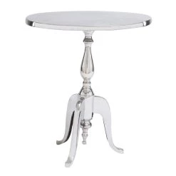 Cheapest 👏 22" Silver Aluminum Traditional Accent Table by Ivory and Iris ⭐