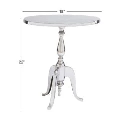 Cheapest 👏 22" Silver Aluminum Traditional Accent Table by Ivory and Iris ⭐ -Cheap Ivory and Iris Store D305041S 3