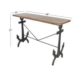 Promo βοΈ 48" Brown Coastal Metal Console Table by Ivory and Iris π 9 Promo βοΈ 48" Brown Coastal Metal Console Table by Ivory and Iris π -Cheap Ivory and Iris Store D305044S 6