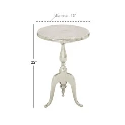 Top 10 🎉 22" Silver Aluminum Traditional Accent Table by Ivory and Iris ⌛ -Cheap Ivory and Iris Store D305054S 6