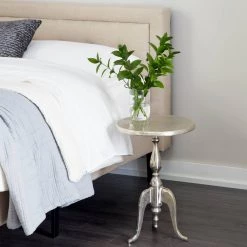 Top 10 🎉 22" Silver Aluminum Traditional Accent Table by Ivory and Iris ⌛ -Cheap Ivory and Iris Store D305054S 7