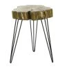 New 🤩 26" Gold Polystone & Metal Modern Accent Table by Ivory and Iris 🌟
