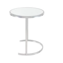 New 😉 Silver Tin Contemporary Accent Table Set by Ivory and Iris 👍 -Cheap Ivory and Iris Store D305064S 5