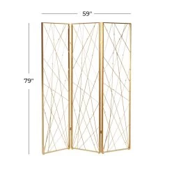 Budget 👏 Gold Metal Glam Room Divider Screen by Ivory and Iris 🤩 -Cheap Ivory and Iris Store D305069S 5