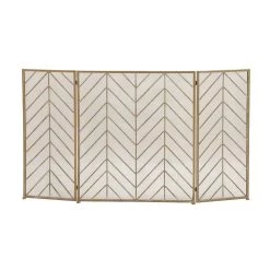 Best Sale 🎉 Brass Metal Contemporary Fireplace Screen by Ivory and Iris 🌟