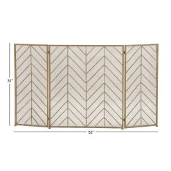 Best Sale 🎉 Brass Metal Contemporary Fireplace Screen by Ivory and Iris 🌟 -Cheap Ivory and Iris Store D305073S 8