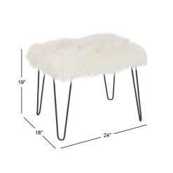 Brand new π White Fur & Metal Modern Stool by Ivory and Iris π€© 14 Brand new π White Fur & Metal Modern Stool by Ivory and Iris π€© -Cheap Ivory and Iris Store D305084S 1