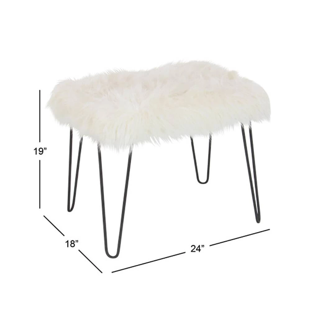 Brand new π White Fur & Metal Modern Stool by Ivory and Iris π€© 7 Brand new π White Fur & Metal Modern Stool by Ivory and Iris π€© - Image 7