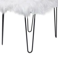 Brand new π White Fur & Metal Modern Stool by Ivory and Iris π€© 12 Brand new π White Fur & Metal Modern Stool by Ivory and Iris π€© -Cheap Ivory and Iris Store D305084S 5
