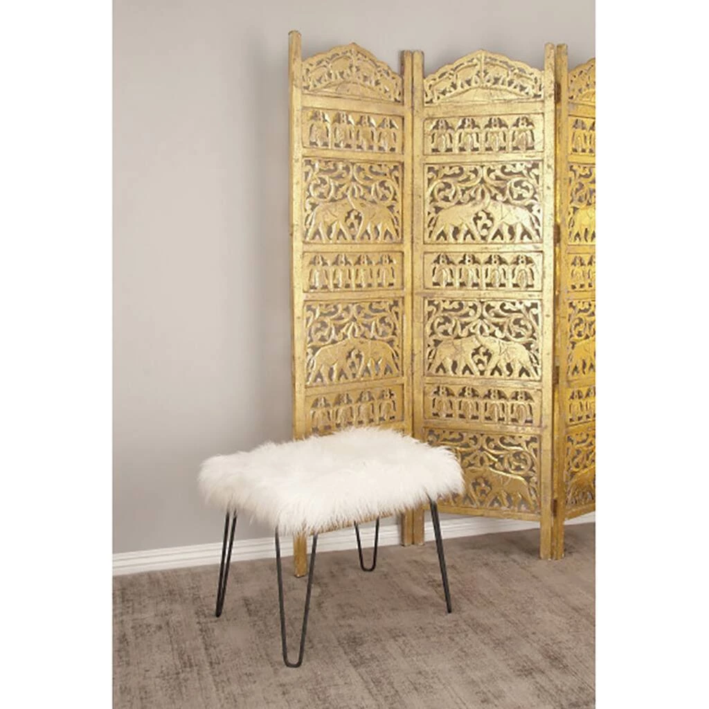 Brand new π White Fur & Metal Modern Stool by Ivory and Iris π€© 6 Brand new π White Fur & Metal Modern Stool by Ivory and Iris π€© - Image 6