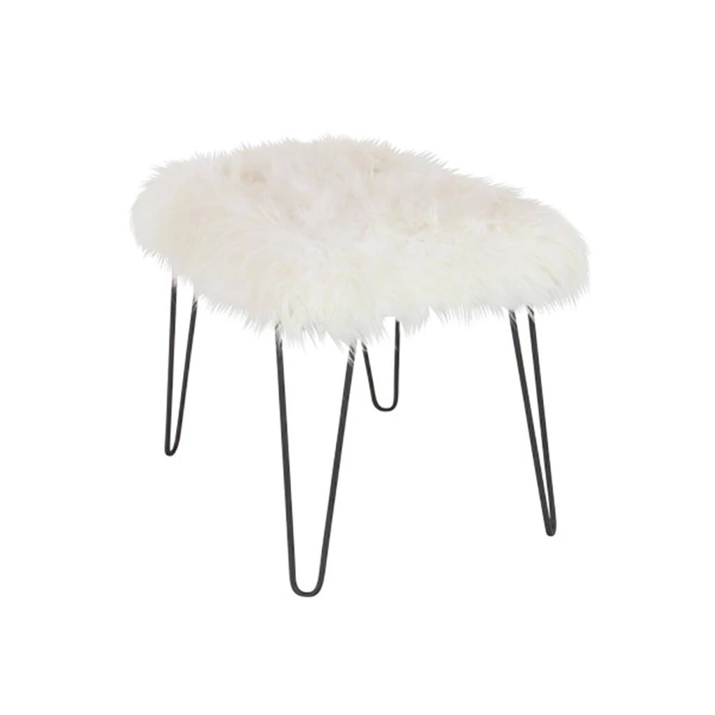Brand new π White Fur & Metal Modern Stool by Ivory and Iris π€© 8 Brand new π White Fur & Metal Modern Stool by Ivory and Iris π€© - Image 8