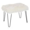 Brand new 🌟 White Fur & Metal Modern Stool by Ivory and Iris 🤩