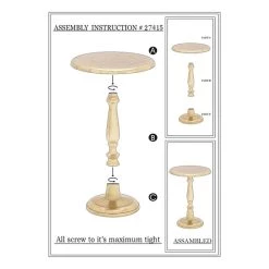 Wholesale 🤩 Gold Aluminum Traditional Pedestal Table by Ivory and Iris 😍 -Cheap Ivory and Iris Store D305085S 6