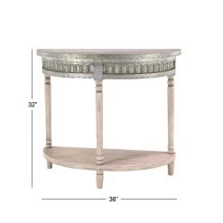 Promo 🎉 36" Beige Farmhouse Metal Console Table by Ivory and Iris 👍 -Cheap Ivory and Iris Store D305093S 7
