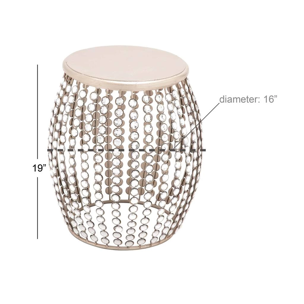 Cheap ✔️ 19" Silver Iron & Glam Accent Table by Ivory and Iris ✨ 5 Cheap ✔️ 19" Silver Iron & Glam Accent Table by Ivory and Iris ✨ - Image 5