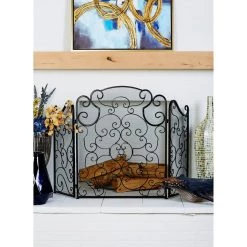 Coupon π Black Metal Traditional Fireplace Screen by Ivory and Iris π 5 Coupon π Black Metal Traditional Fireplace Screen by Ivory and Iris π -Cheap Ivory and Iris Store D305099S 4