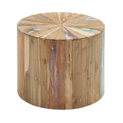 New ⌛ 18" Brown Reclaimed Wood Rustic Accent Table by Ivory and Iris ❤️