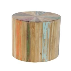 New ⌛ 18" Brown Reclaimed Wood Rustic Accent Table by Ivory and Iris ❤️ -Cheap Ivory and Iris Store D305103S 5