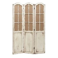 Deals ⌛ Beige Wooden Farmhouse Room Divider Screen by Ivory and Iris 🎁