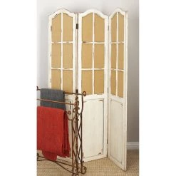 Deals ⌛ Beige Wooden Farmhouse Room Divider Screen by Ivory and Iris 🎁 -Cheap Ivory and Iris Store D305129S 9