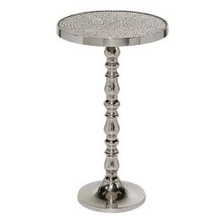 Best deal 😍 26" Silver Glam Aluminum Accent Table by Ivory and Iris 🌟