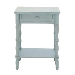 Best Pirce 🎉 2.5ft. Aquamarine Wood Farmhouse Accent Table by Ivory and Iris 😍