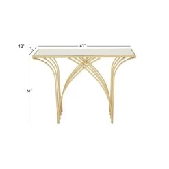 Hot Sale 🔥 3.5ft. Gold Metal Modern Console Table by Ivory and Iris 👍 -Cheap Ivory and Iris Store D305180S 4