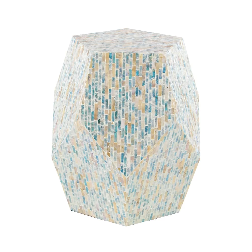 Buy π 19'' Mussel Shell and Wood Contemporary Accent Table by Ivory and Iris π 1 Buy π 19'' Mussel Shell and Wood Contemporary Accent Table by Ivory and Iris π