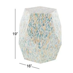 Buy π 19'' Mussel Shell and Wood Contemporary Accent Table by Ivory and Iris π 8 Buy π 19'' Mussel Shell and Wood Contemporary Accent Table by Ivory and Iris π -Cheap Ivory and Iris Store D305183S 5