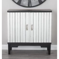 Best Sale π Contemporary Rectangular Silver Wooden Corrugated Cabinet by Ivory and Iris π 19 Best Sale π Contemporary Rectangular Silver Wooden Corrugated Cabinet by Ivory and Iris π -Cheap Ivory and Iris Store D305189S 10