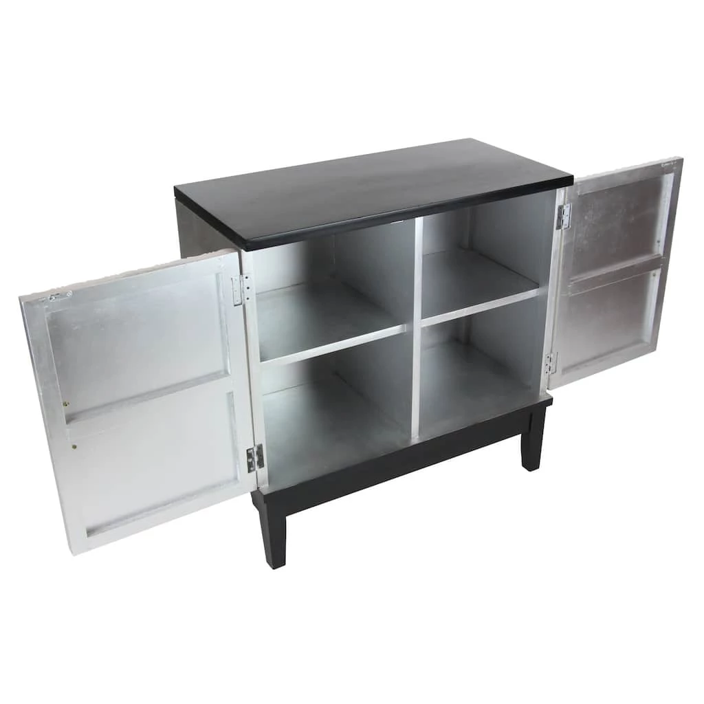 Best Sale π Contemporary Rectangular Silver Wooden Corrugated Cabinet by Ivory and Iris π 2 Best Sale π Contemporary Rectangular Silver Wooden Corrugated Cabinet by Ivory and Iris π - Image 2