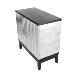 Best Sale π Contemporary Rectangular Silver Wooden Corrugated Cabinet by Ivory and Iris π 13 Best Sale π Contemporary Rectangular Silver Wooden Corrugated Cabinet by Ivory and Iris π -Cheap Ivory and Iris Store D305189S 4