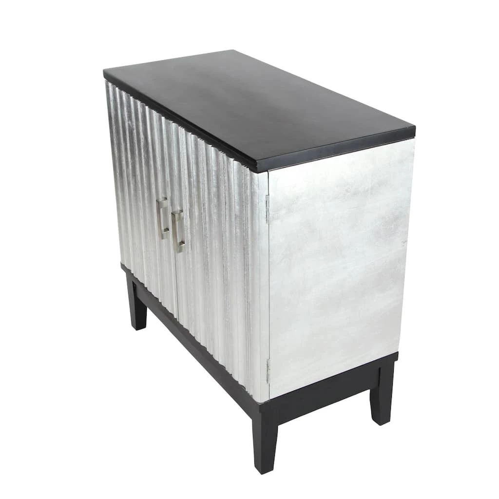 Best Sale π Contemporary Rectangular Silver Wooden Corrugated Cabinet by Ivory and Iris π 4 Best Sale π Contemporary Rectangular Silver Wooden Corrugated Cabinet by Ivory and Iris π - Image 4