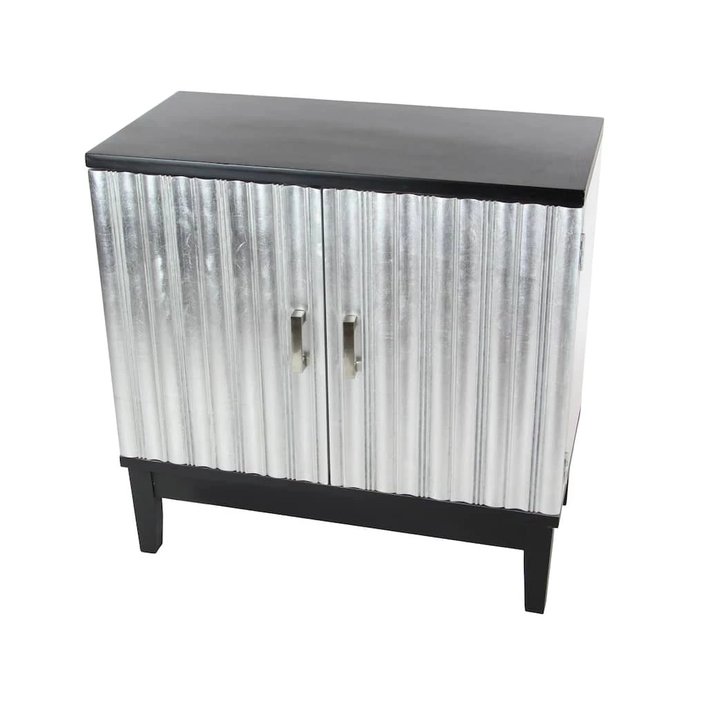 Best Sale π Contemporary Rectangular Silver Wooden Corrugated Cabinet by Ivory and Iris π 5 Best Sale π Contemporary Rectangular Silver Wooden Corrugated Cabinet by Ivory and Iris π - Image 5