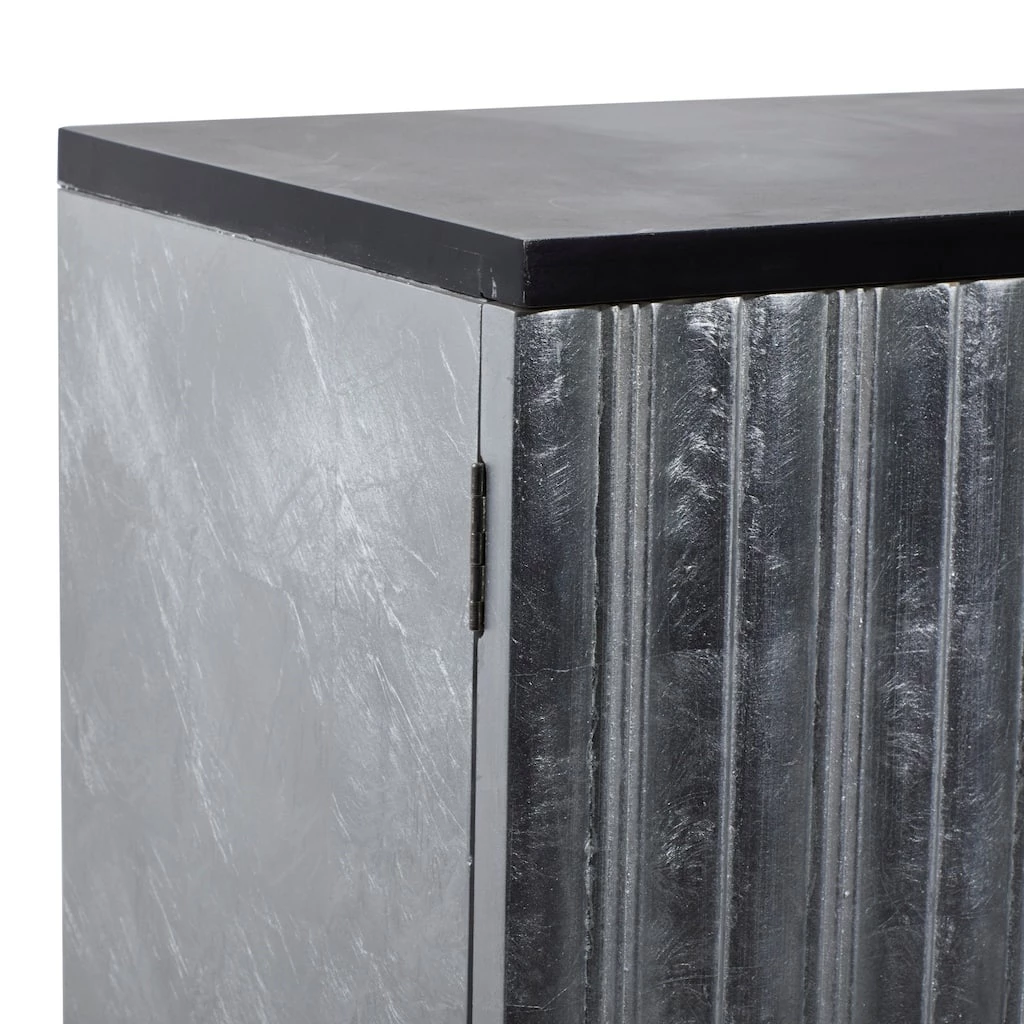 Best Sale π Contemporary Rectangular Silver Wooden Corrugated Cabinet by Ivory and Iris π 6 Best Sale π Contemporary Rectangular Silver Wooden Corrugated Cabinet by Ivory and Iris π - Image 6