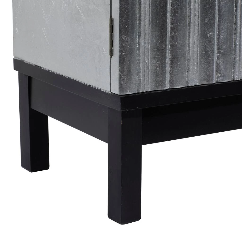 Best Sale π Contemporary Rectangular Silver Wooden Corrugated Cabinet by Ivory and Iris π 7 Best Sale π Contemporary Rectangular Silver Wooden Corrugated Cabinet by Ivory and Iris π - Image 7