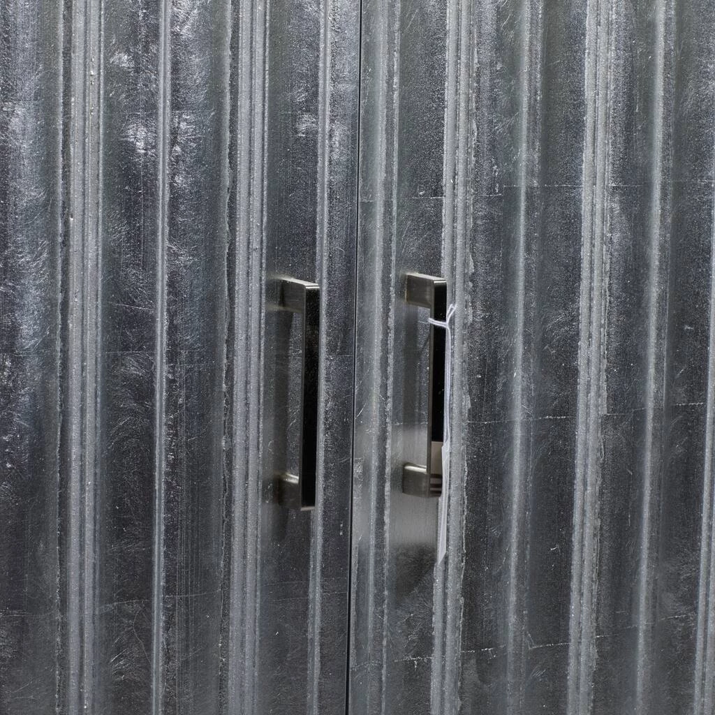 Best Sale π Contemporary Rectangular Silver Wooden Corrugated Cabinet by Ivory and Iris π 8 Best Sale π Contemporary Rectangular Silver Wooden Corrugated Cabinet by Ivory and Iris π - Image 8