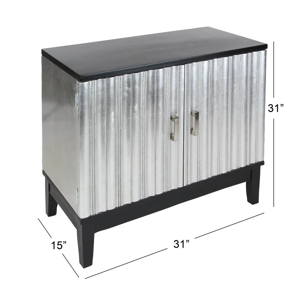 Best Sale π Contemporary Rectangular Silver Wooden Corrugated Cabinet by Ivory and Iris π 9 Best Sale π Contemporary Rectangular Silver Wooden Corrugated Cabinet by Ivory and Iris π - Image 9