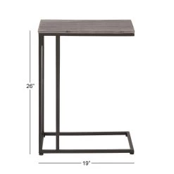 Buy 🌟 2ft. Black Iron & Wood Contemporary Accent Table by Ivory and Iris 😍 -Cheap Ivory and Iris Store D305199S 12